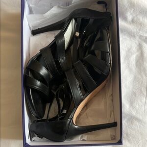 Stuart Weitzman Black Strappy Heels